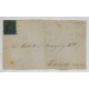 ARGENTINA 1856 GJ 1c CORRIENTES FRENTE DE CARTA PLIEGO CIRCULADO DE CURUZU CUATIA CON ESTAMPILLA VARIEDAD IMPRESIÓN ACEITOSA ( U$ 800 )